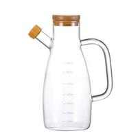 650-1000ml Skaidraus stiklo buteliai Aliejaus dozatorius Atsparūs aukštai ir žemai temperatūrai Butelis virtuvės prieskoniams Indeliai