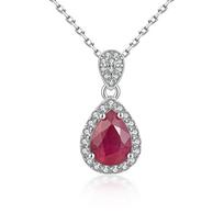 Exquiste silver ruby pendant necklace small elegant designs S925 silver natural gemstones fine jewelry for women daily wear S raudona