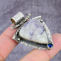 Sodalite, Blue Topaz Handmade 925 Sterling Silver Pendant 2.27  F3c95