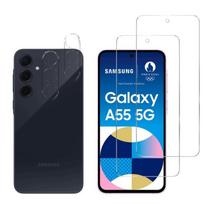 Film for Samsung Galaxy A55 5G and Camera Protection [Pack 2] Tempered Glass Screen Protector Phonillico® skaidri