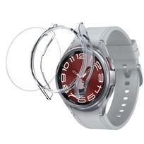 Dėklas, suderinamas su Samsung Galaxy Watch 6 Classic 43mm - Kietas apsauginis skaidrus dėklas su grūdinto stiklo ekranu Phonillico®