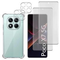 Shockproof Case for Xiaomi Poco X7 5G and 2 Tempered Glass Screen Protectors and 2 Camera Protectors Phonillico® skaidri