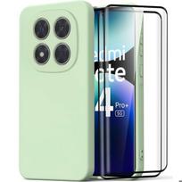 Case for Xiaomi Redmi Note 14 Pro Plus 5G - Green Silicone + 2 Tempered Glasses - E.F.Connection®