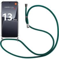 Coque Collier Cordon pour Xiaomi 13 Pro, TPU Renforcé Anti-Rayures avec Cordon Vert Nuit