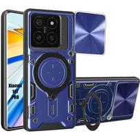 Case for Xiaomi 14T Pro, Navy Blue - Shockproof with Ring Holder Rigid Back Reinforced Edge