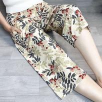 Soft and Breathable Sleeping Pants Women's Made Cotton and Silk Thin Spring and Summer Loose Casual Cartoon Versatile Beach Pants Home Pants XL