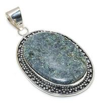 Ruby in Fuchsite Ethnic 925 Sterling Silver Two Tone Jewelry Pendant 2.48  f9u99