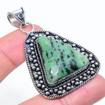 Ruby in Zoisite  Ethnic 925 Silver Jewelry Pendant 2.36  g6b16