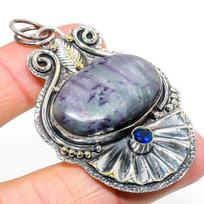 Kammererite, Blue Topaz 925 Sterling Silver Jewelry Pendant 2.56  U4P28