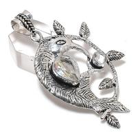 White Topaz Handmade 925 Sterling Silver Jewelry Pendant 2.56  W6w22