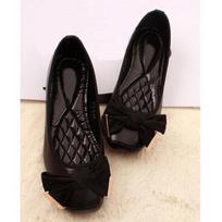 2024 Spring Summer Shoes Women Ballet Flats Sweet Flat Bowknot Laides Brand Shoes Plus Size 41 Black Gold D069 4.5 juoda