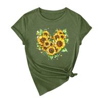 Women Short Sleeve  Soild  Sexy Cute Tee Slim Fit Tight Crop-Top T Shirt L armijos žalia spalva