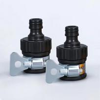 2 vnt. patvarus universalus vandens maišytuvo adapteris, plastikinės žarnos jungtis, greito prijungimo montavimo čiaupas automobilių plovimui sodo laistymui black