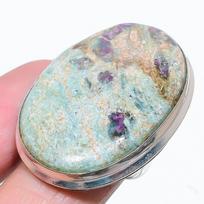Ruby in Fuchsite Handmade  Ethnic 925 Silver Gift Ring Size 8 k1I94