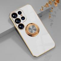 Metalinis žiedo laikiklis telefono dėklas, skirtas Samsung Galaxy S24 S22 S23 Ultra S21 FE S20 Plus A15 A52 A25 A53 A55 Note 20 galinis dangtelis Samsung S23 Plus balta