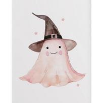 Halloween Cute Witches Wizard Pink Ghost Cartoon Magic Figure Poster Canvas Painting Wall Art Pictures Home Playroom Decor 70cm×120cm NoFrame