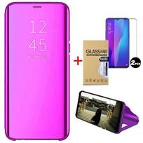 Case Cover Samsung Galaxy S21 Ultra (5G), integral with 2 Tempered Glass Film Clear Luxury Hard Leather Protective Case, Purple
