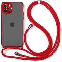Case for iPhone 11 Pro - Red - Semi-Transparent - Lightweight - Rigid - with Drawstring raudona