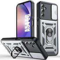 Case for Samsung Galaxy A54 5G - Shockproof - Silver - Ring Stand - Rear Camera Protection sidabras