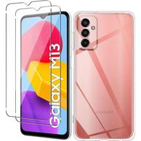 Coque pour Samsung M13 + 2 Verres Trempés. Coque Protection Renforcée Silicone Transparent skaidri