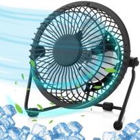 Mini Fan - E.F.Connection - Black - USB-A - Quiet - 360° Adjustable juoda