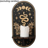 Crystal Decorative Shelf Wooden Carving Pattern Handicraft Crystal Rack Home Candle Holder Decor Crystal Display Stand Craft 1PC