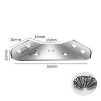 100PCS Corner Brackets Stainless Steel Furniture Angle Shelf Connector Cabinet Support Fixing Frame Corner Brace with Screw