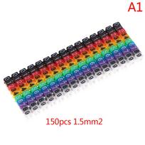 Spalvingi C tipo kabelių žymekliai, numeruotos etiketės laidams 1,5/2,5/4/6 mm²