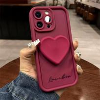 DIY Cute 3D Love Heart Silicone Phone Case For infinix GT 20 PRO 10 Pro Shockproof Cover Customized Name infinix GT 20 PRO vyno raudonos spalvos