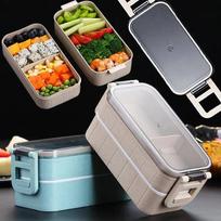 šildomas maisto indas maistui bento dėžutė japoniška terminė užkandėlė elektrinė šildoma priešpiečių dėžutė vaikams su skyreliais priešpiečių dėžutė HP19-0040-beige juoda