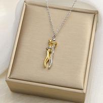 Couple Hug Necklace Design Sweet Personality Men And Women Love Embrace Collarbone Chain