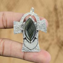 Womens day Deal 925 Sterling Silver Marquise Natural Nellite New Wedding Pendant