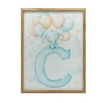 Poster Baby Elephant on the Letter C Poster Baby Elephant on the Letter C, 40X50 Cm, Gold Aluminum Frame, 230 Gsm Matte Paper 54