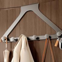 over The Door Hook Towel Hanger Sturdy Easy Installation Multifunction with 6 Hooks pilka spalva