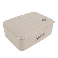 Sealed Lunch Box 304 Stainless Steel Food Prep Container Rectangular Storage Box 1200ml Capacity L(for 6.5-9kg) smėlis