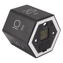 Hex Flip Timer with Mute Alarm Function Magnetic Time Management Cube Timer with LCD Screen for Black