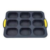 8 skyrių silikoninė bagetės kepimo forma, nelipni perforuota skarda, kekso kepimo forma, prancūziško batono formelės L(for 6.5-9kg)