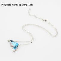 Crystalline Jewelries Set for Women Choker Necklace Clavicle Chains Earring Bracelets Crystal Set mėlyna