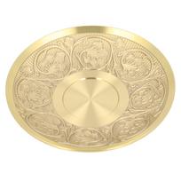 Metal Saucer Multipurpose Light Luxury Elegant Flower Carving Brass Saucer Plate for Home Decor