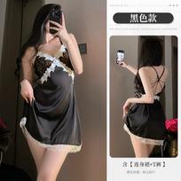 New sexy lace perspective temptation suspender nightdress erotic underwear set M size (80-55 kg) juoda