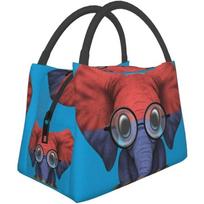 Portable Insulated Lunch Bag Elephant Glasses Armenian Flag Tote Bento Bag for Office School Hiking Beach Picnic Fishing 28x17x16CM smėlis