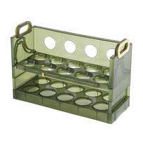 Foldable Egg Storage Box with Timer Green Double Layer