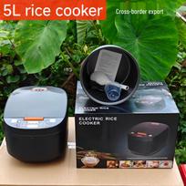 Cross-Border Smart Touch 5L Rice Cooker: Multi-Function, Large Capacity, with Timer EU Standard black
