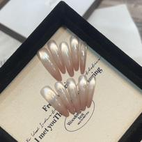 Pure Hand-wearing Armor with High-end Feeling Simple Nude Color Gradient French Cotton Cat Eye Removable Armor extra small XS