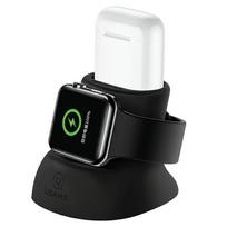 Usams Silicone 2-in-1 Charging Stand for Apple Watch and AirPods Black/Black Zj51Zj01 (Us-Zj051)