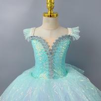 Children Ballet Dress Performance Swan Lake Tutu Professional Girls Dance Dress Costumes Party Dress 170cm žalia