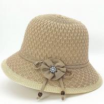 Summer Women's Thin Middle-aged Sun Hat for Shade and Sun Protection, Middle-aged and Elderly Summer Hat 55-58cm