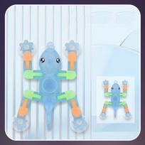 Creative Luminous Gecko Deformation Fingertip Gyro Bionic Sucker Hook Cartoon Gecko Children's Ornaments oranžinė