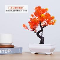 Dirbtiniai augalai Bonsai Mažas medis Modeliavimo vazoniniai augalai Netikros gėlės Stalo vazoniniai papuošalai viešbučio sodui namų dekorui with pot