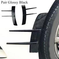 2 x Car Side Fender Wing Shark Fin Decorative Stickers Glossy Black Styling Kit